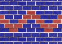 Blue Brick Texture Brown Zigzag Pattern