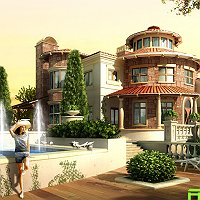 3d rendering of a villa Finished 3D Art Work