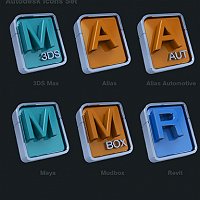 Autodesk Application Icons Finished 3D Art Work