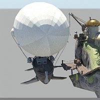 Floating Island/Airship - WIP 3D Art Work In Progress