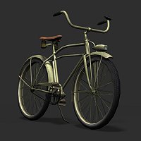 Realistic Low Poly US Army Bicycle Finished 3D Art Work