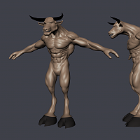 Yet Another Minotaur 3D Art Work In Progress