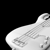 a Bass Guitar Finished 3D Art Work