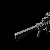 One of my first models. Assault Rifle: MT-50 3D Art Work In Progress