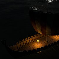 Viking Longboat Finished 3D Art Work